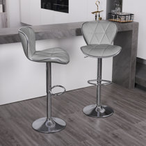 Light grey leather bar stools hot sale